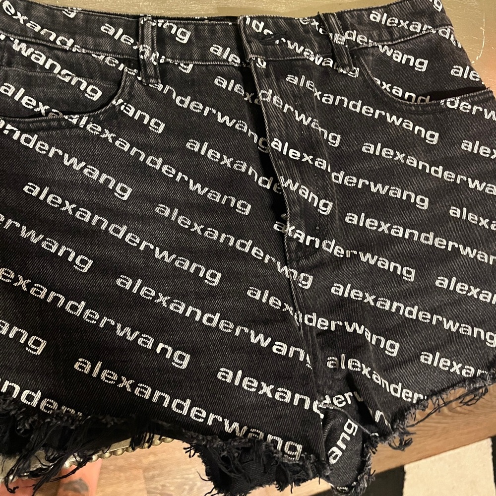 Alexander Wang Black Jean Shorts with Designer Flair
